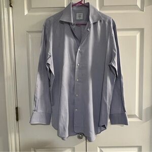 Agho Men’s Blue Button Down Collared Dress Shirt Blue White Sz 16/41